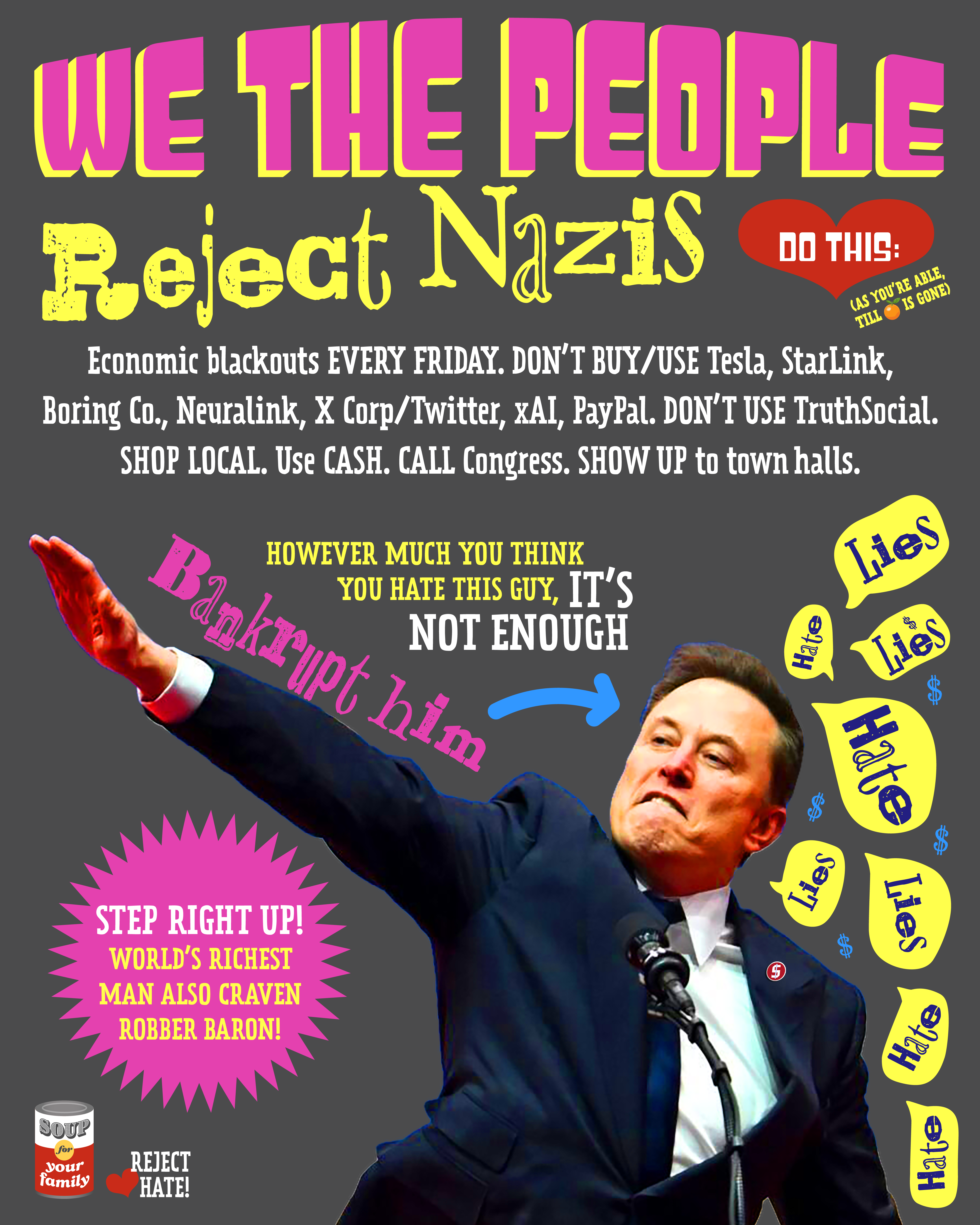 Billionaire con-man Elon Musk giving a sieg heil